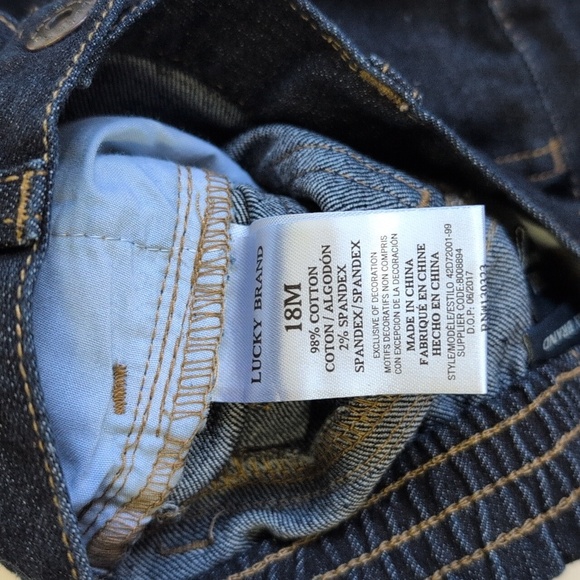 lucky brand dark wash straight leg denim jeans 18 months baby toddler unisex - Picture 3 of 7